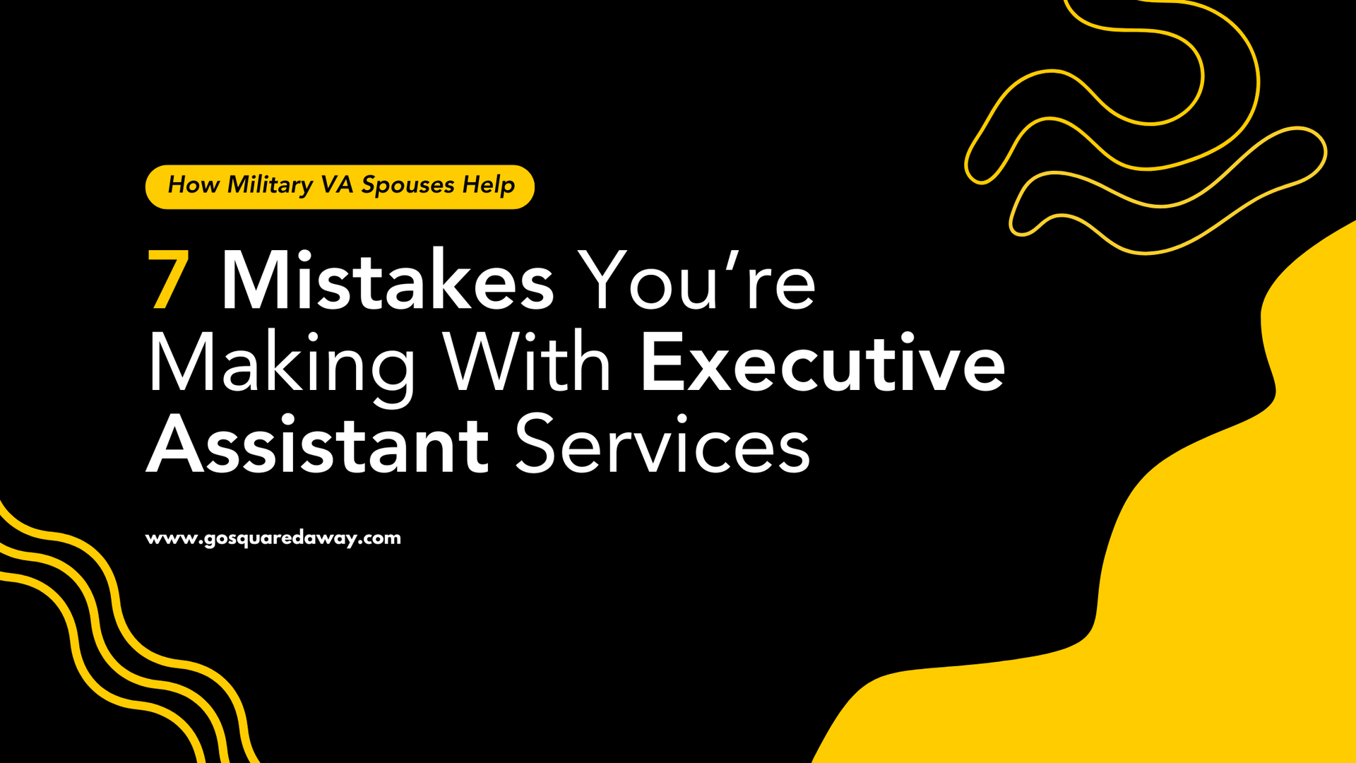 Black and yellow graphic. Text: 