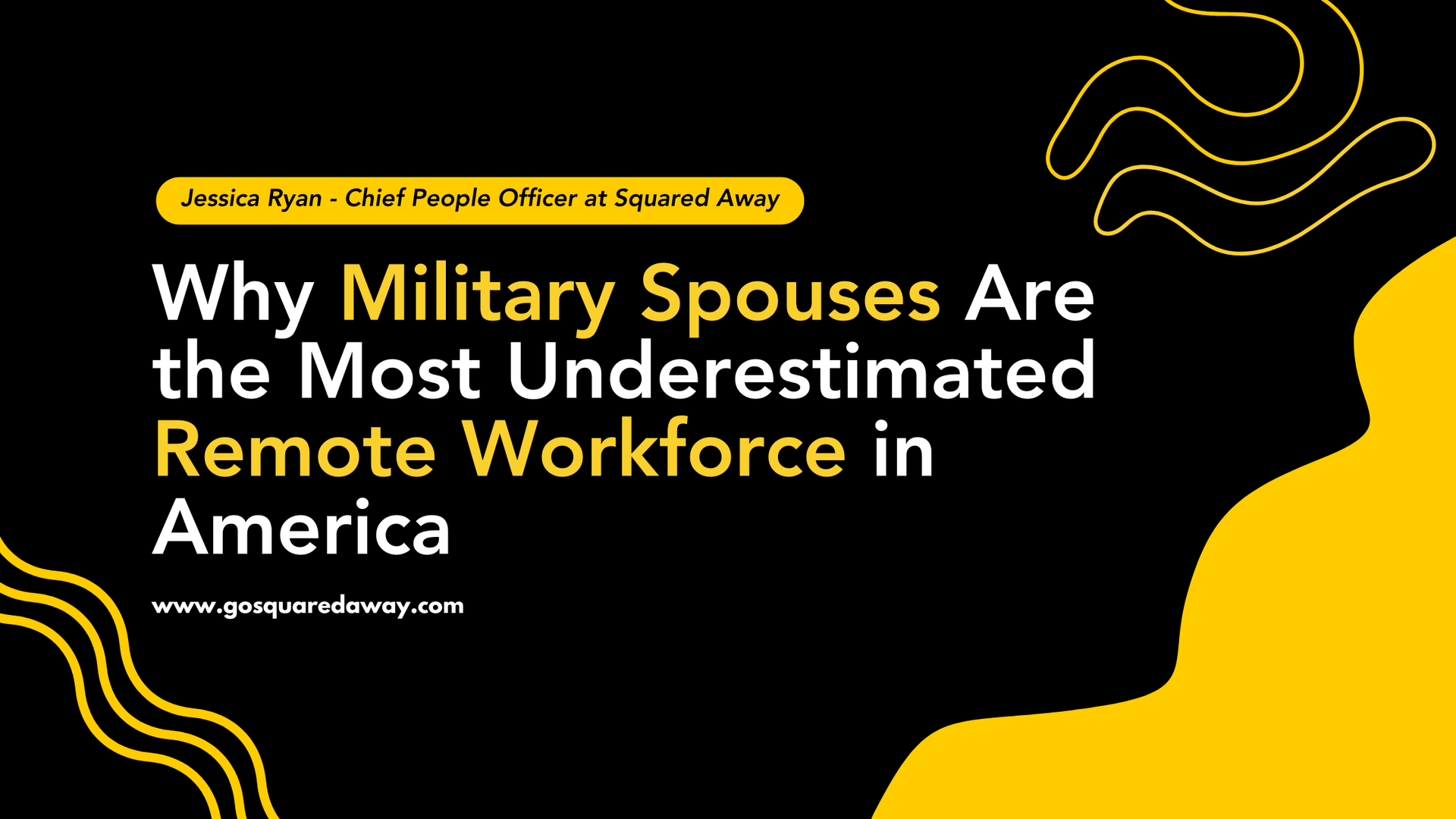 A graphic with black and yellow shapes, titled 