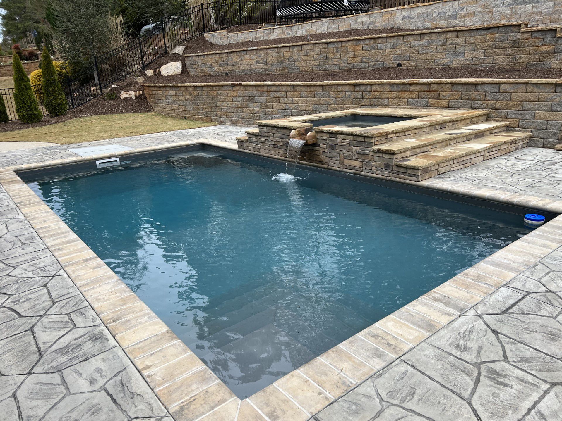 North Georgia Custom Pool with Waterfall