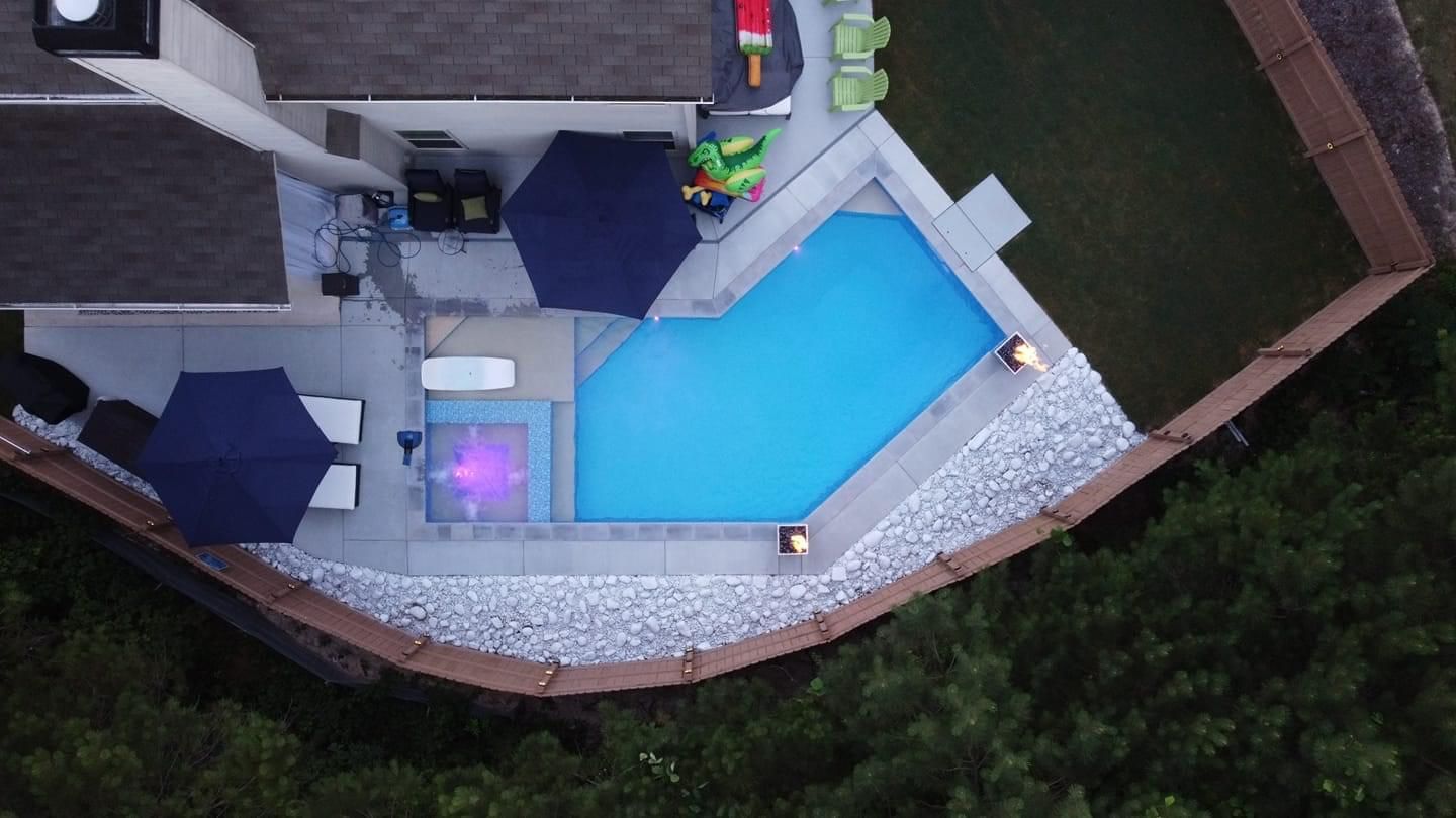 Pool renovation with fresh liner and upgraded coping