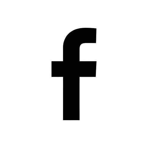 A black and white icon of the letter f on a white background.