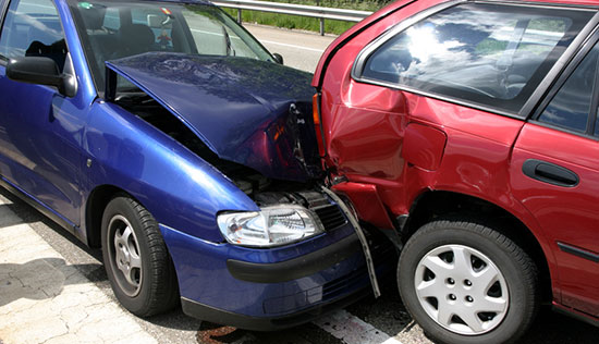 a photo of a car accident