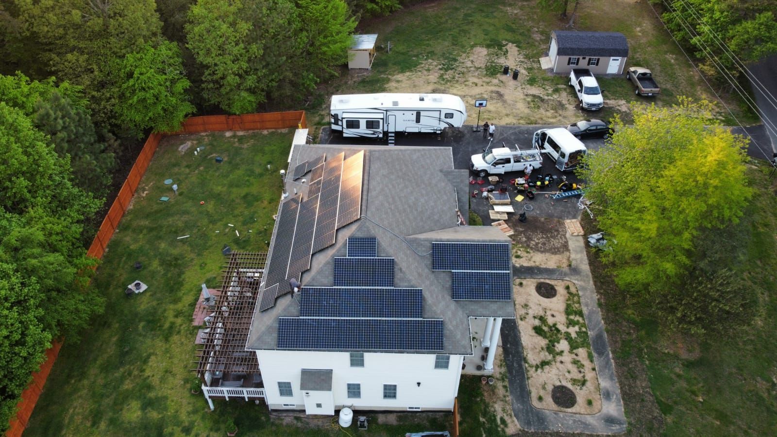 Big house with solar panels