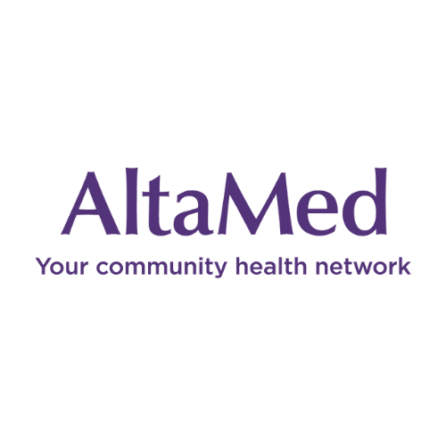 AltaMed logo in purple text,