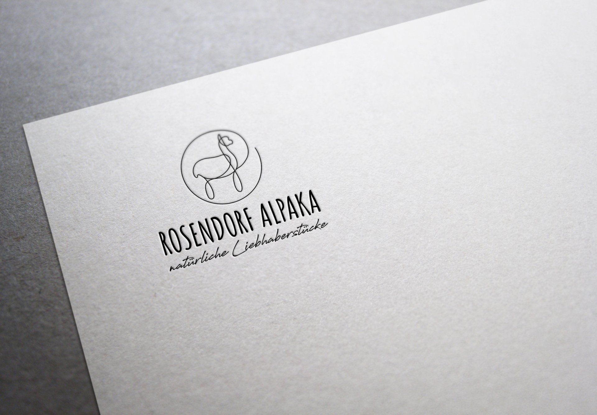 Ein Stück Papier mit der Aufschrift „Rosentore Alpaka“