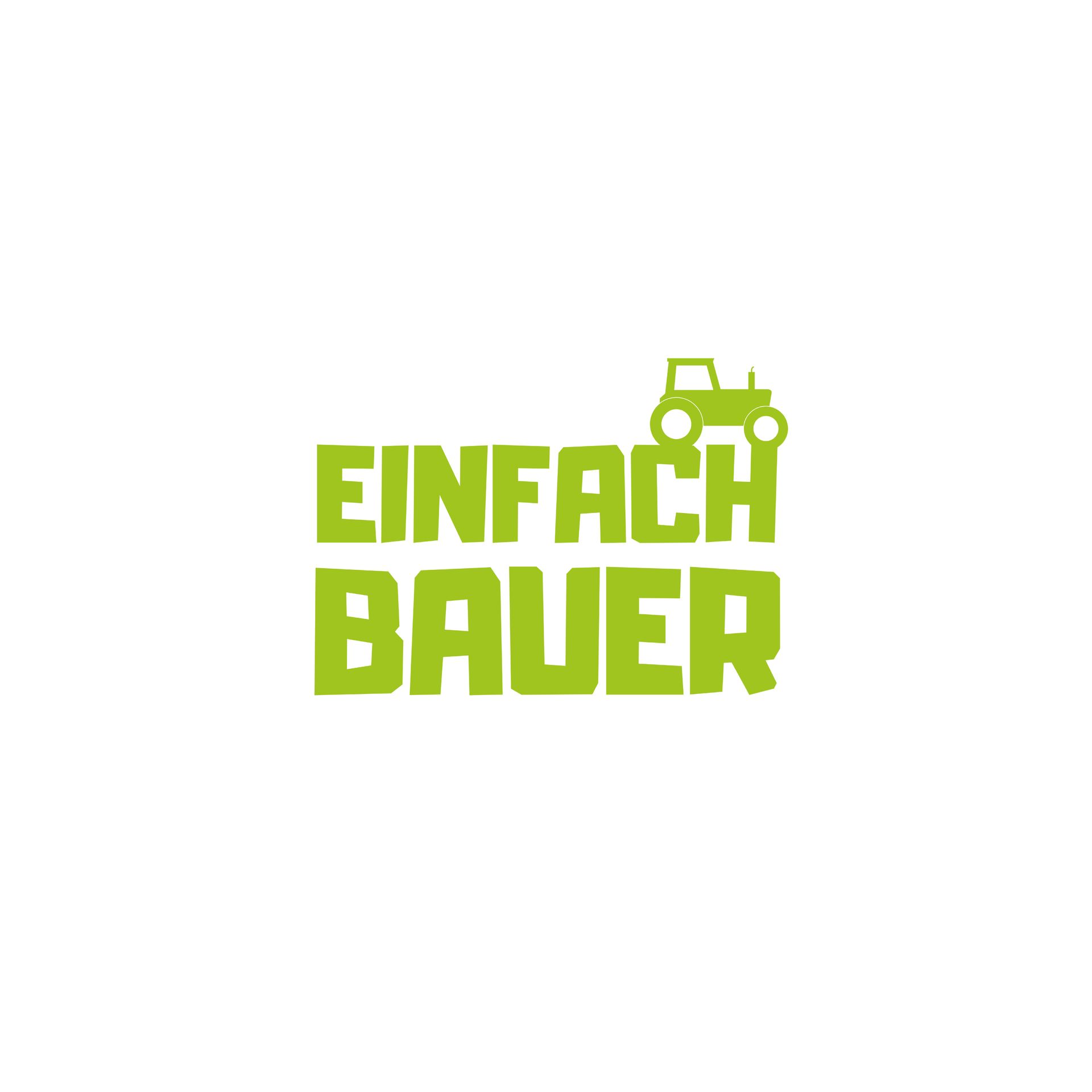 Das Logo von Einfach Bauer ist grün und zeigt einen Traktor.