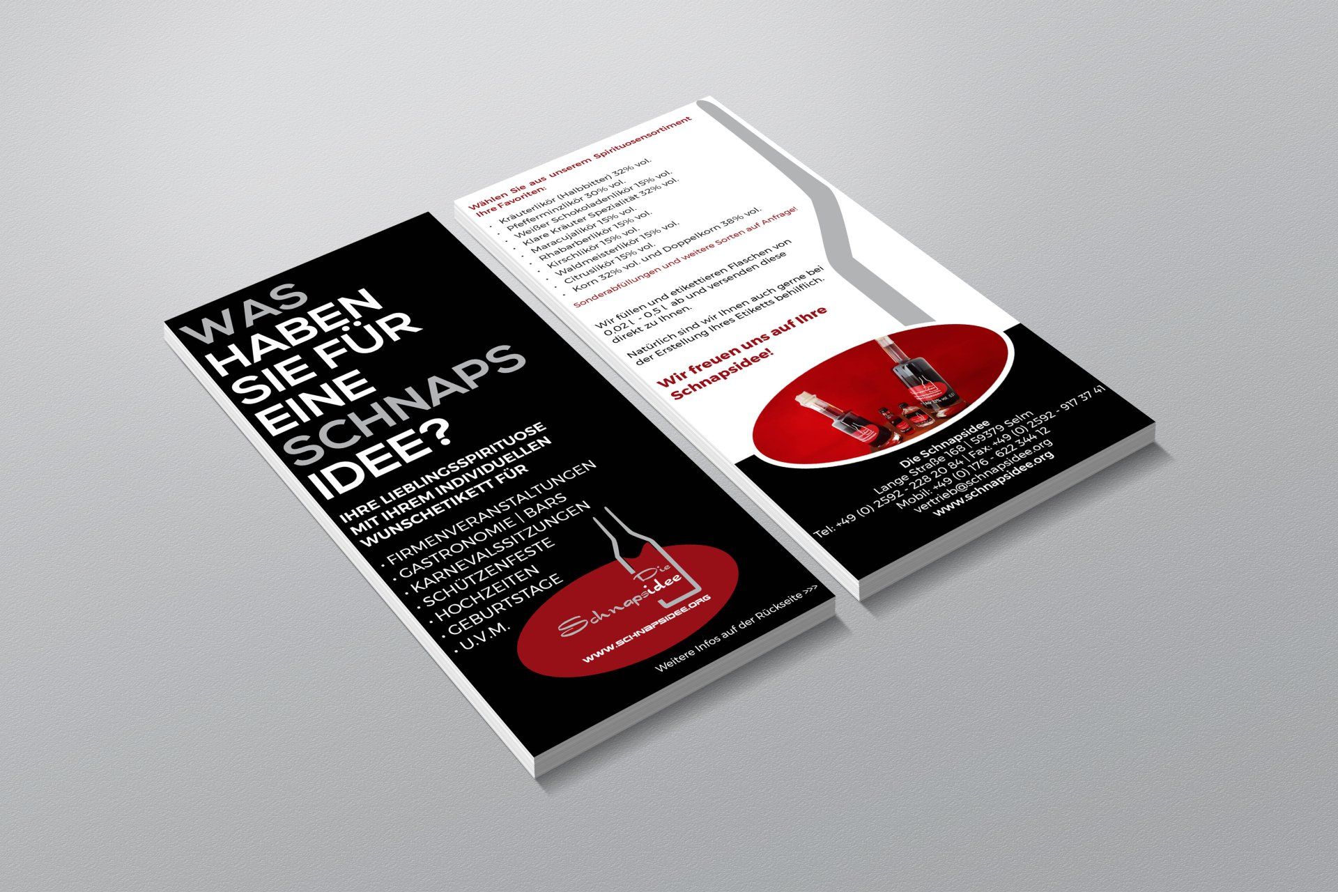 A black and white pamphlet that says was haben sie fur eine schnaps idee