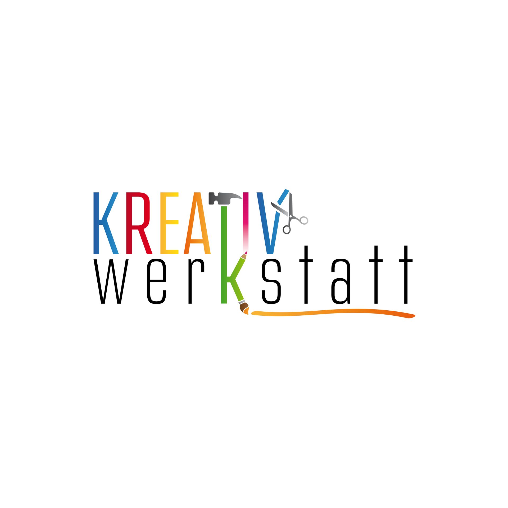 Ein farbenfrohes Logo für kreativ werkstatt mit Schere und Bleistift