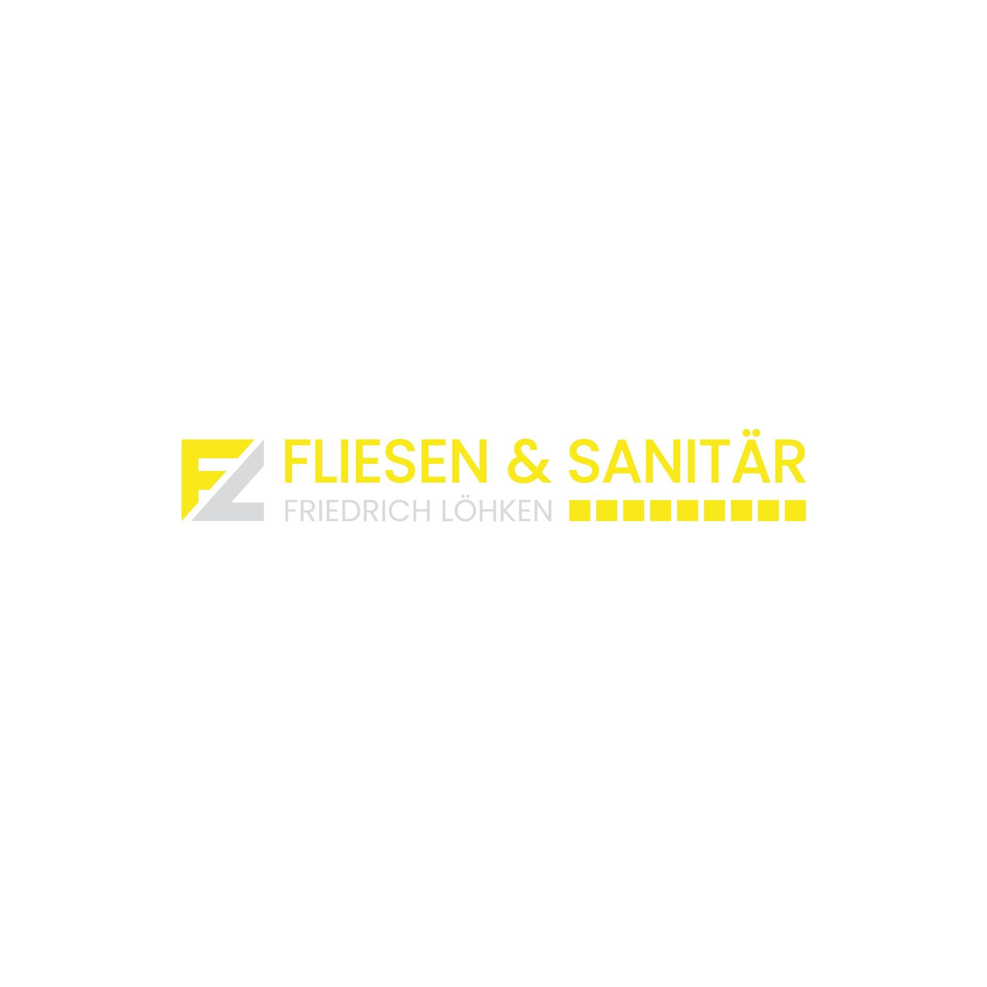 Ein gelb-weißes Logo für Fliesen & Sanitär.