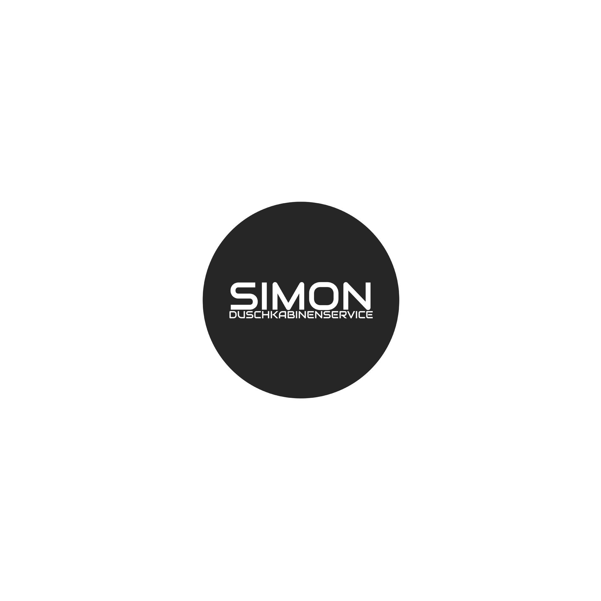 Ein schwarzer Kreis mit dem Wort Simon darauf