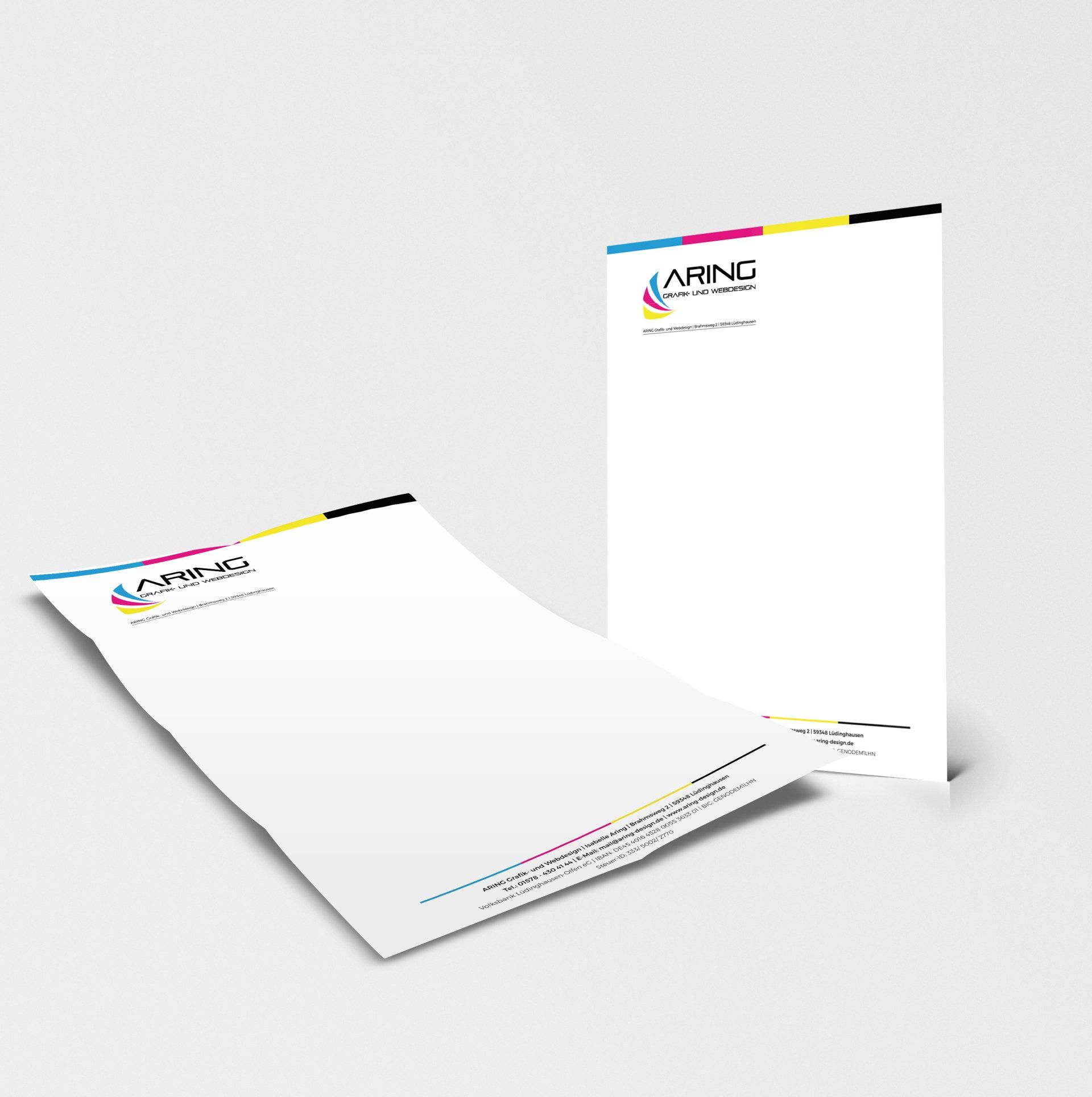 Ein Briefkopf mit dem Wort „Caring“ darauf