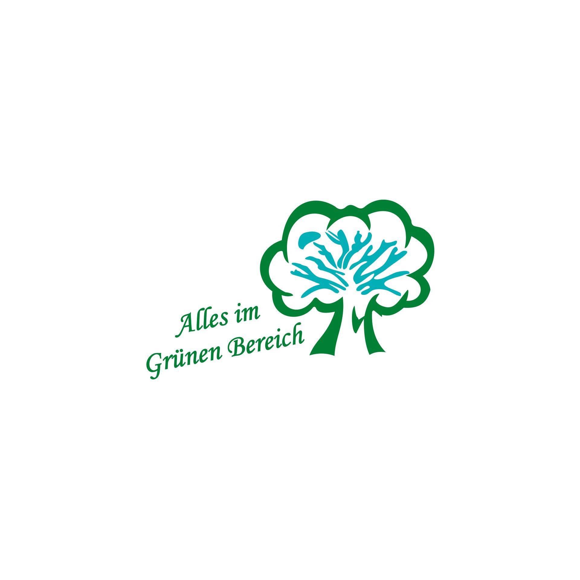 A logo for alles im grünen bereich with a tree in the middle