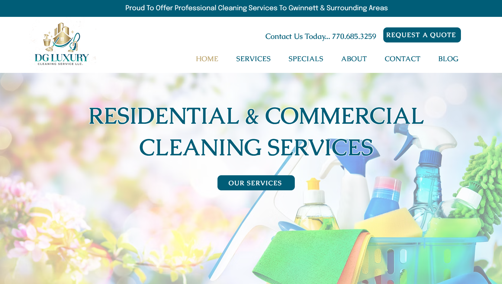 wix cleaning company website design