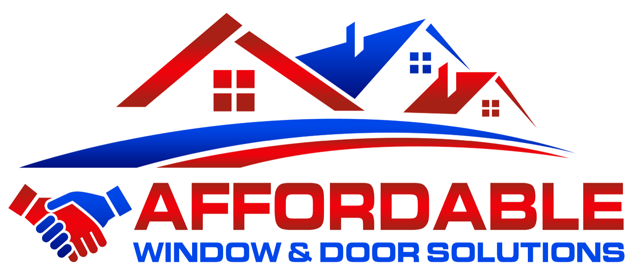 The logo for affordable window and door solutions shows a house and a handshake.