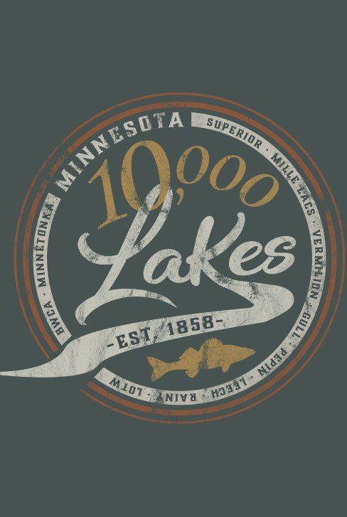 A logo for minnesota lakes that was established in 1858