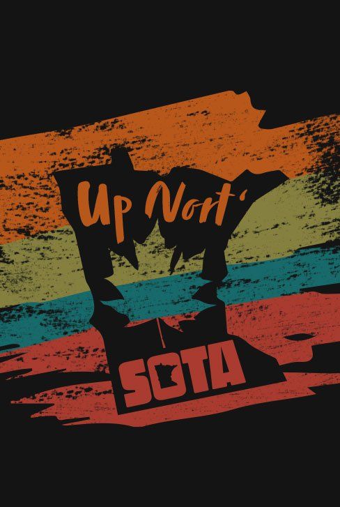 A poster with a map of the state of minnesota