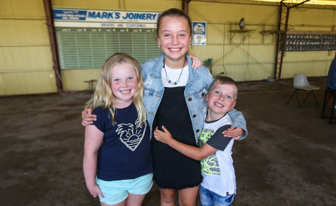 Eliza Beaton, 8, Amelia Beaton, 11 and Harry Beaton, 6, of Terang