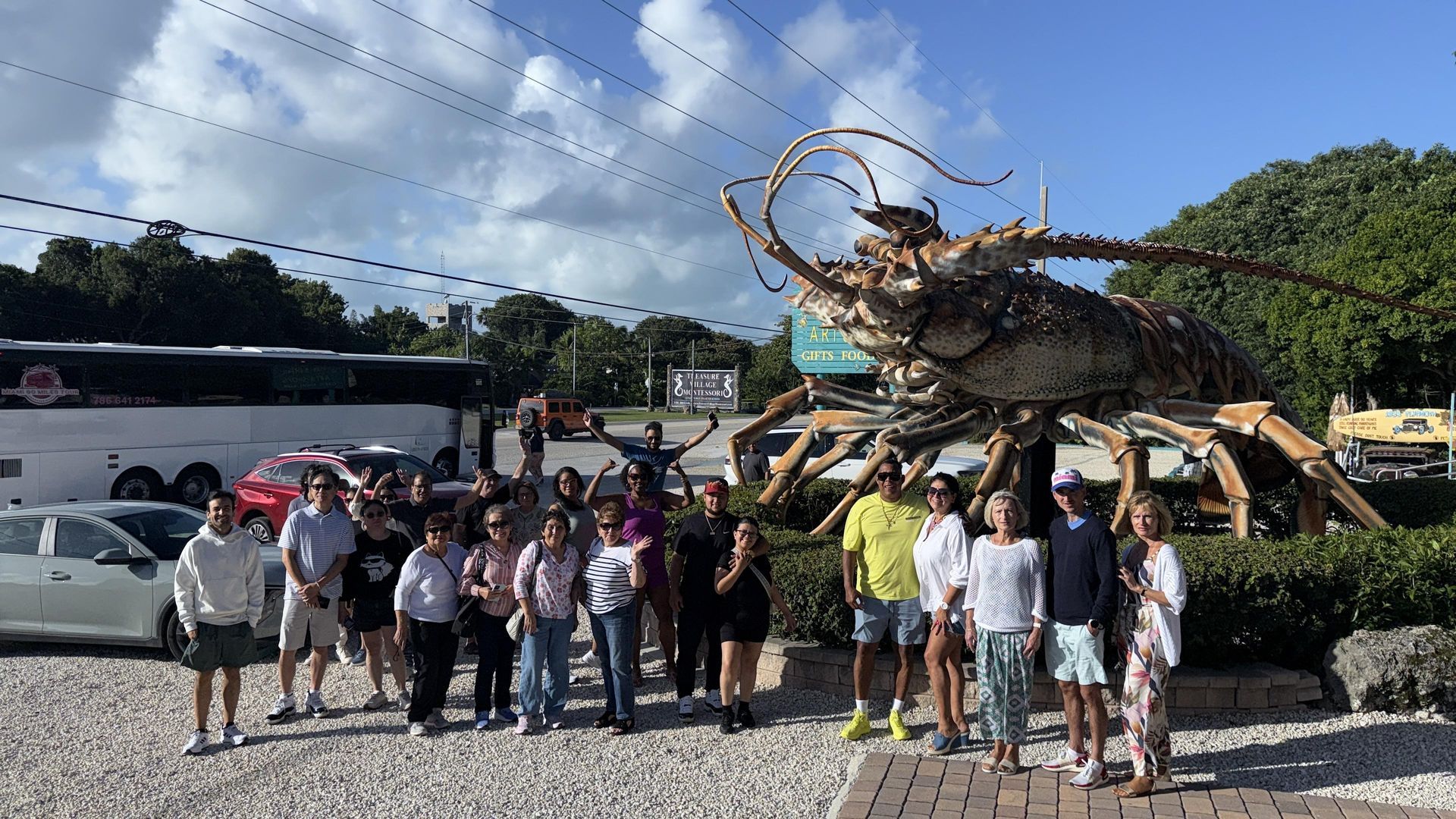 Group photo at the lobster in Islamorada on the way to Key West
