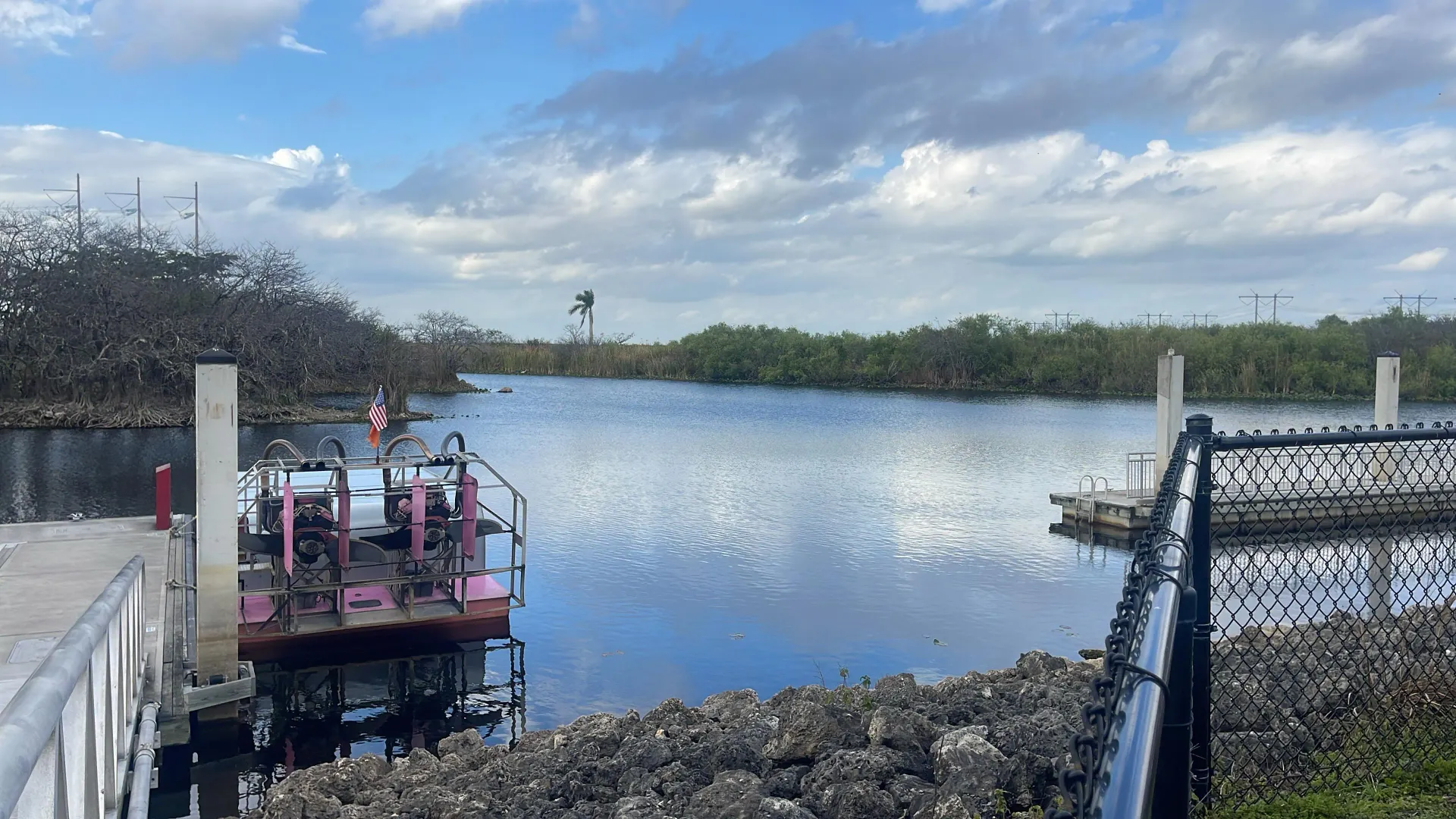 Airboat dock in the Everglades used for Miami Everglades tours departure