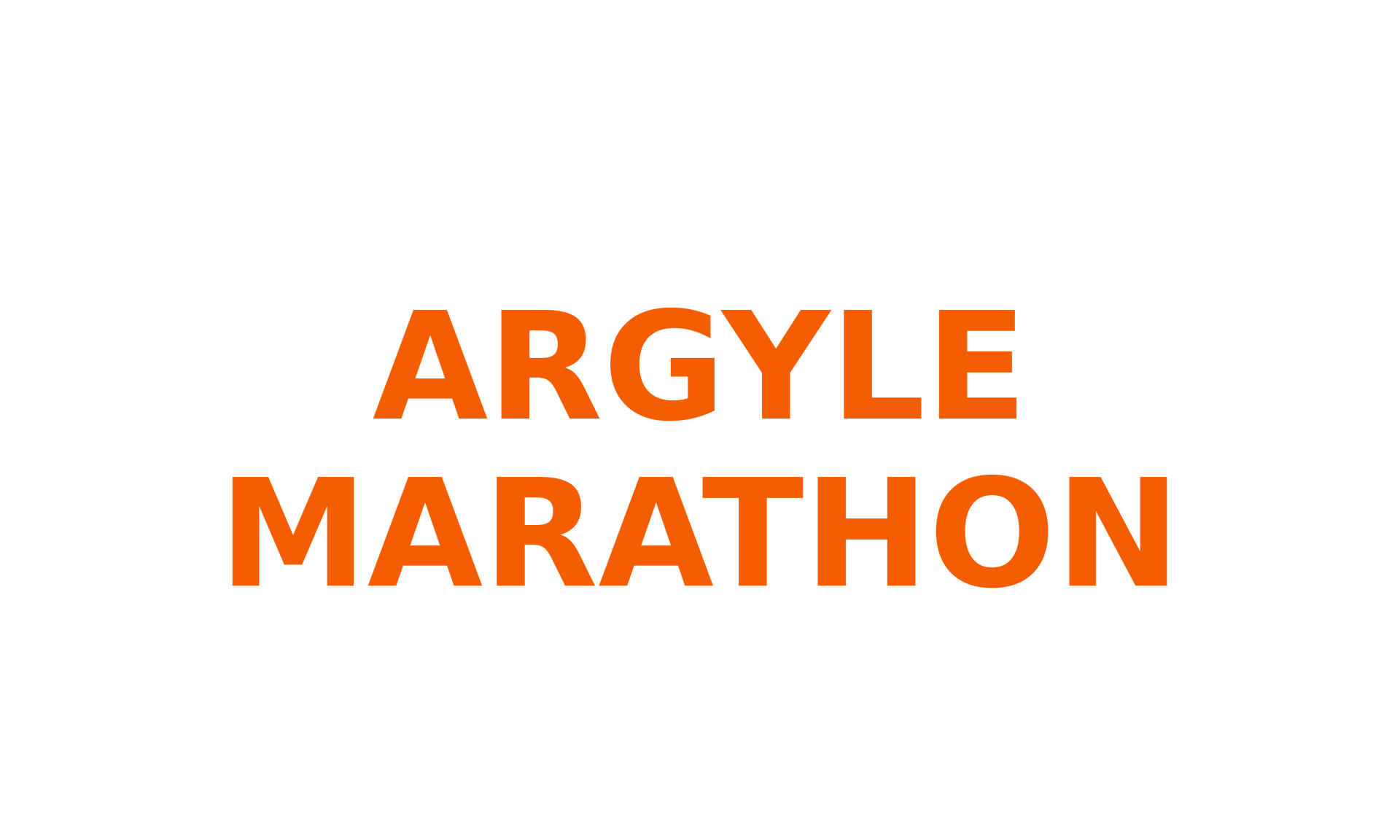 Argyle Marathon logo in orange text on a white background.