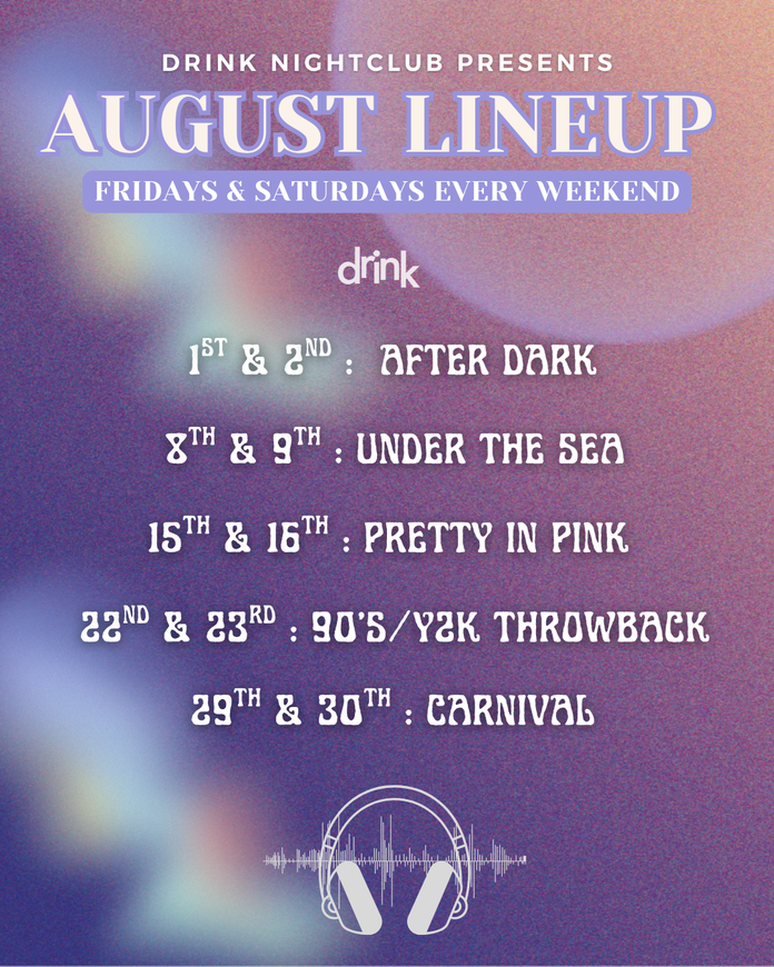 August Lineup at Drink Nightclub in Schaumburg