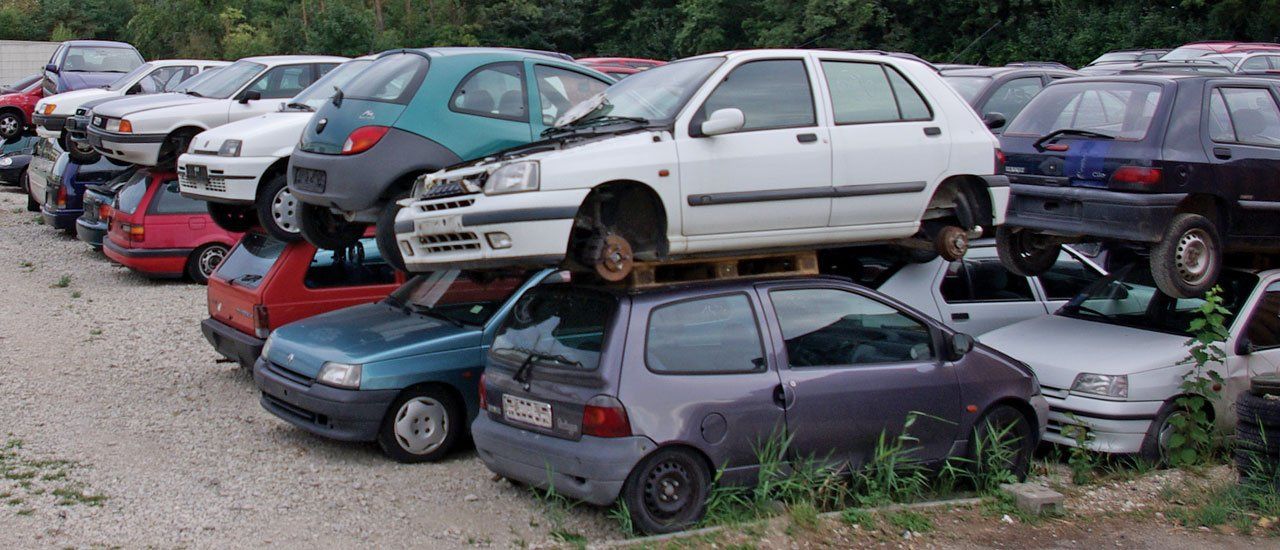 cars piled upon one another