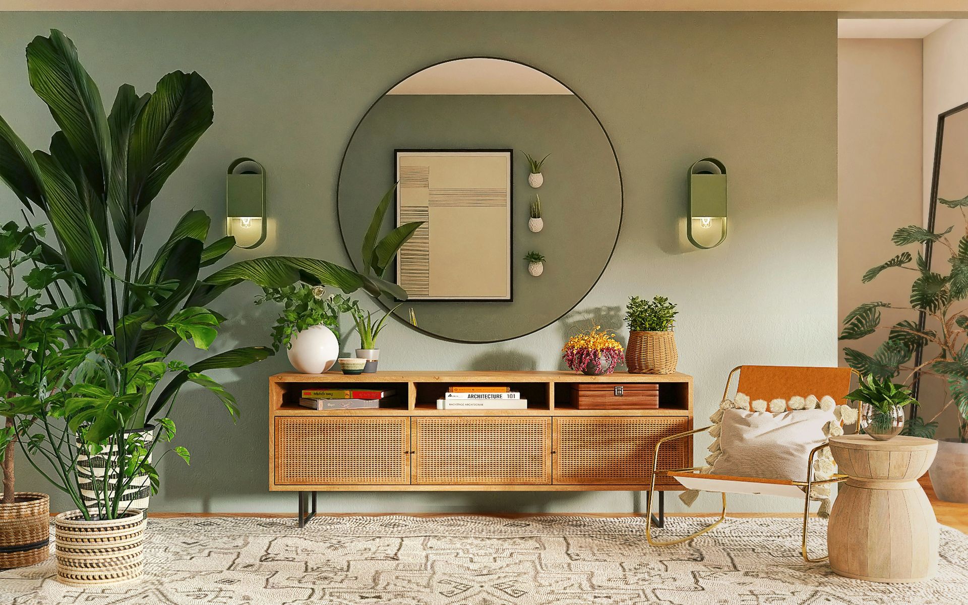 indoor plants in living room