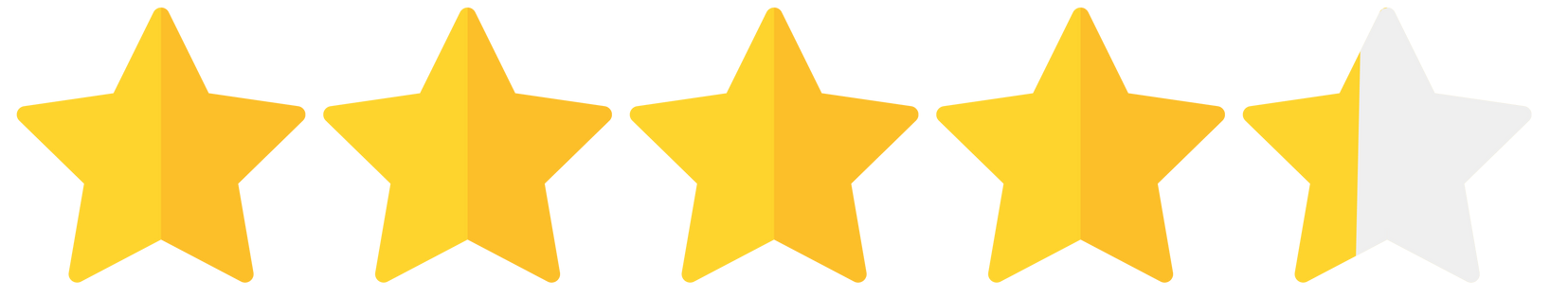 A rating icon showing four solid yellow stars and one half-filled star, representing a 4.5 out of 5-star rating.