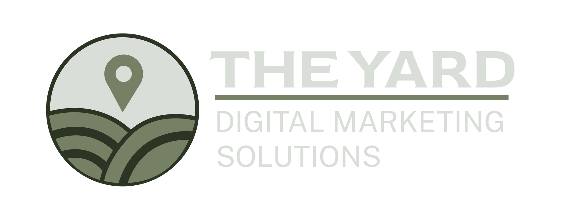 A logo for the yard digital marketing solutions shows a field with a pin on it.