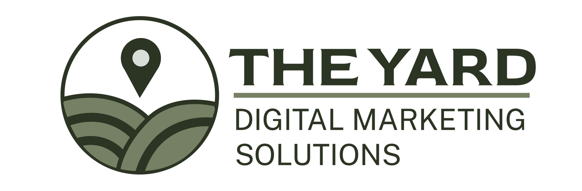 The logo for the yard digital marketing solutions shows a field with a pin on it.