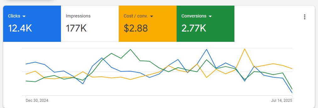 A graph showing the number of visitors on a website
