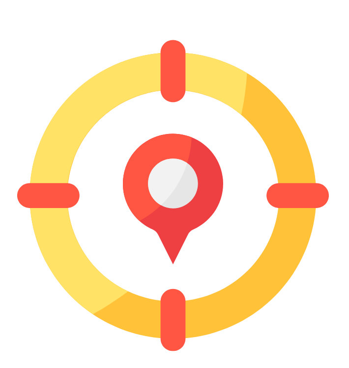 A target with a red pin in the middle of it
