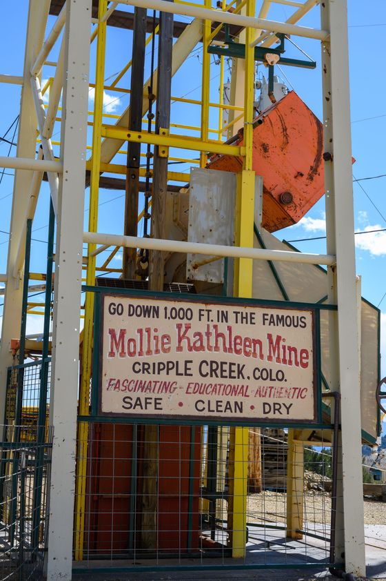 A sign that says mollie kathleen mine on it