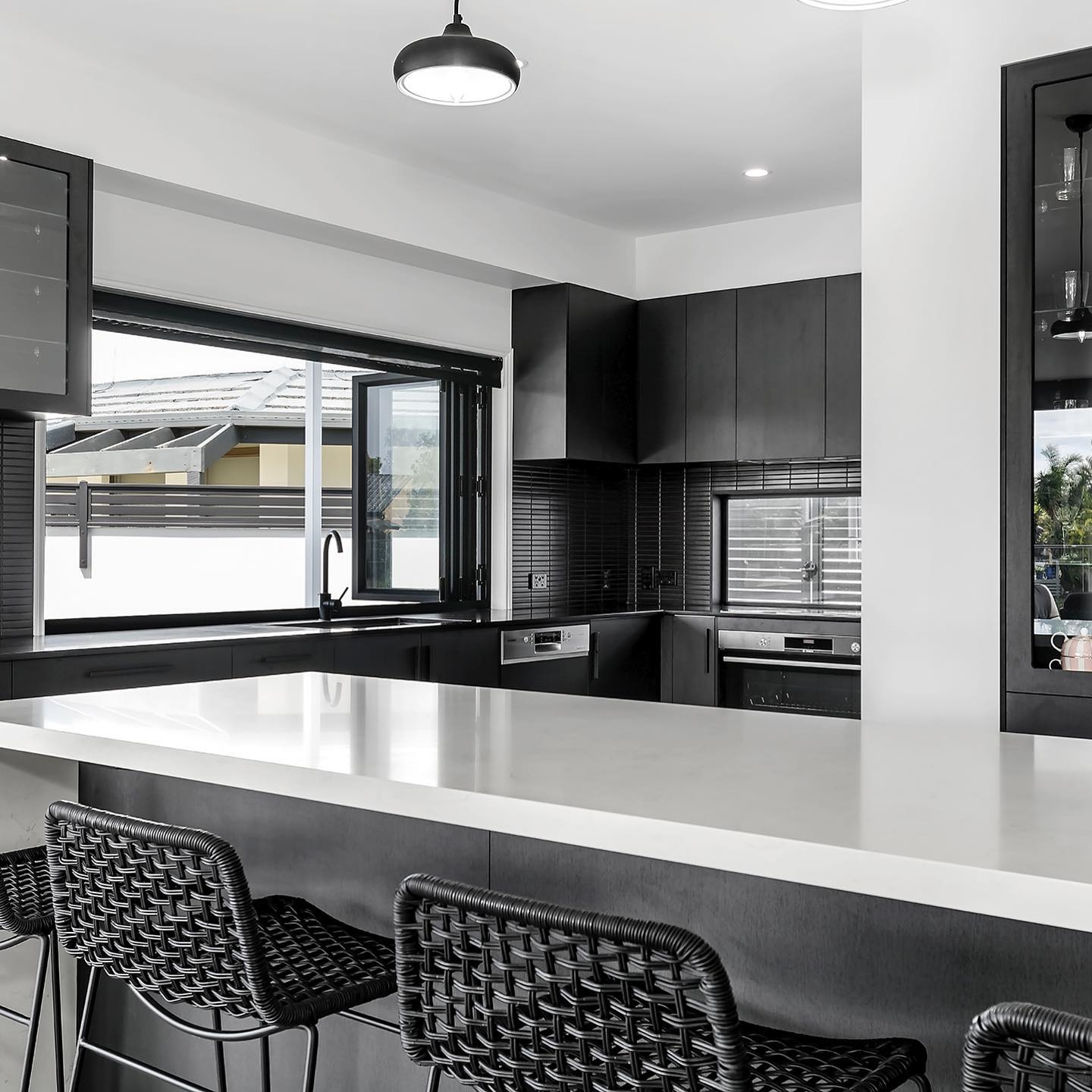 Black & White Custom Kitchen — Interior Design in Tweed Heads, NSW