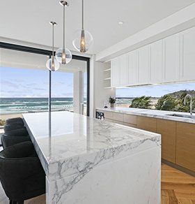 White Marble Kitchen Table — Interior Design in Tweed Heads, NSW