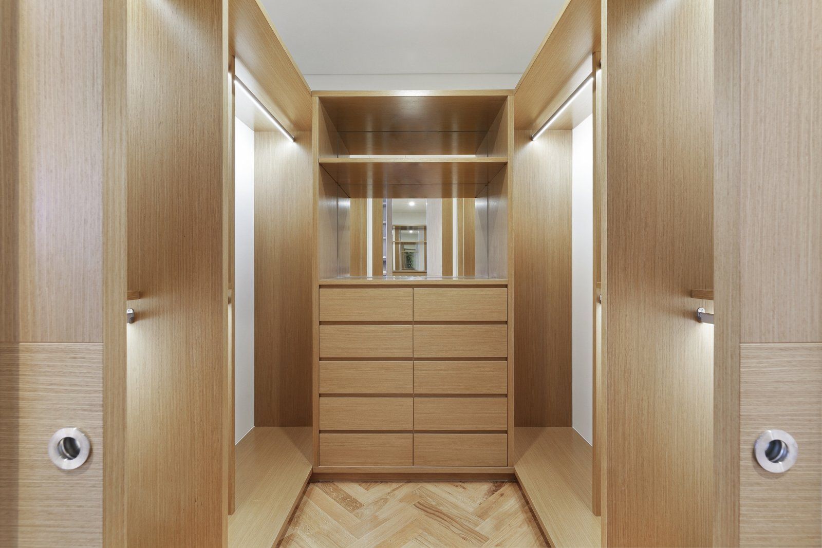 Custom Walk in Wardrobe with Wooden Panelling — Interior Design in Tweed Heads, NSW
