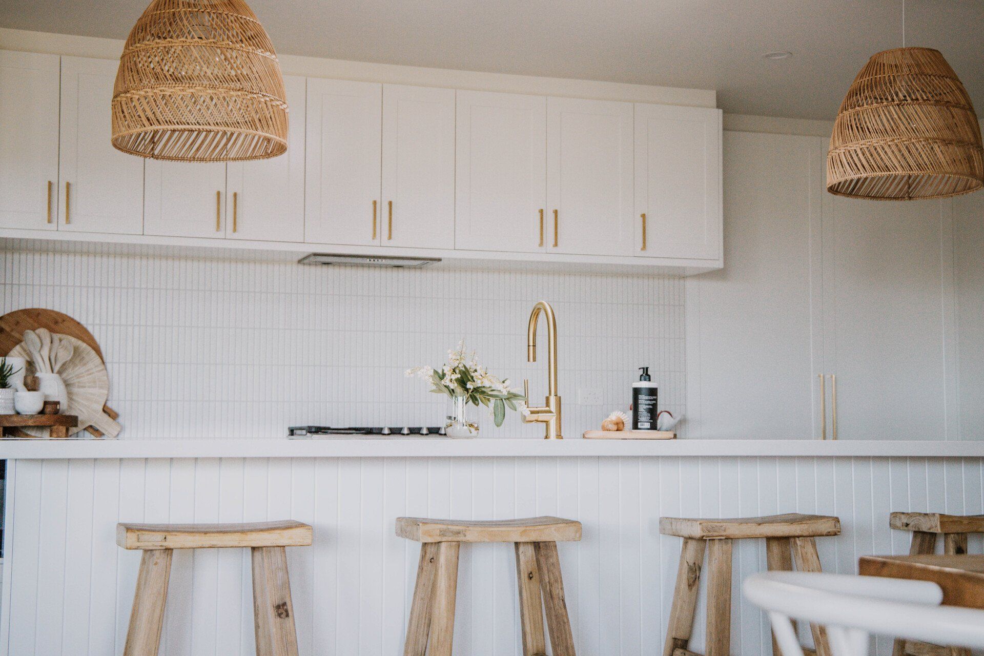 Elegant Kitchen Interior With Simple White Cabinets — Interior Design in Tweed Heads, NSW