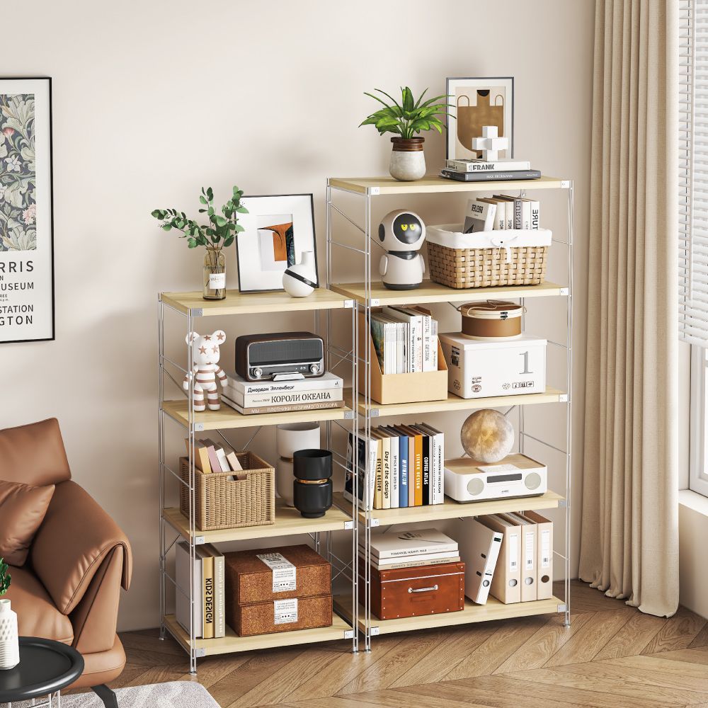 【慢慢家居】日式無印風-加厚層板高耐重多功能置物架-層板可調( 書架 書櫃 電器架)