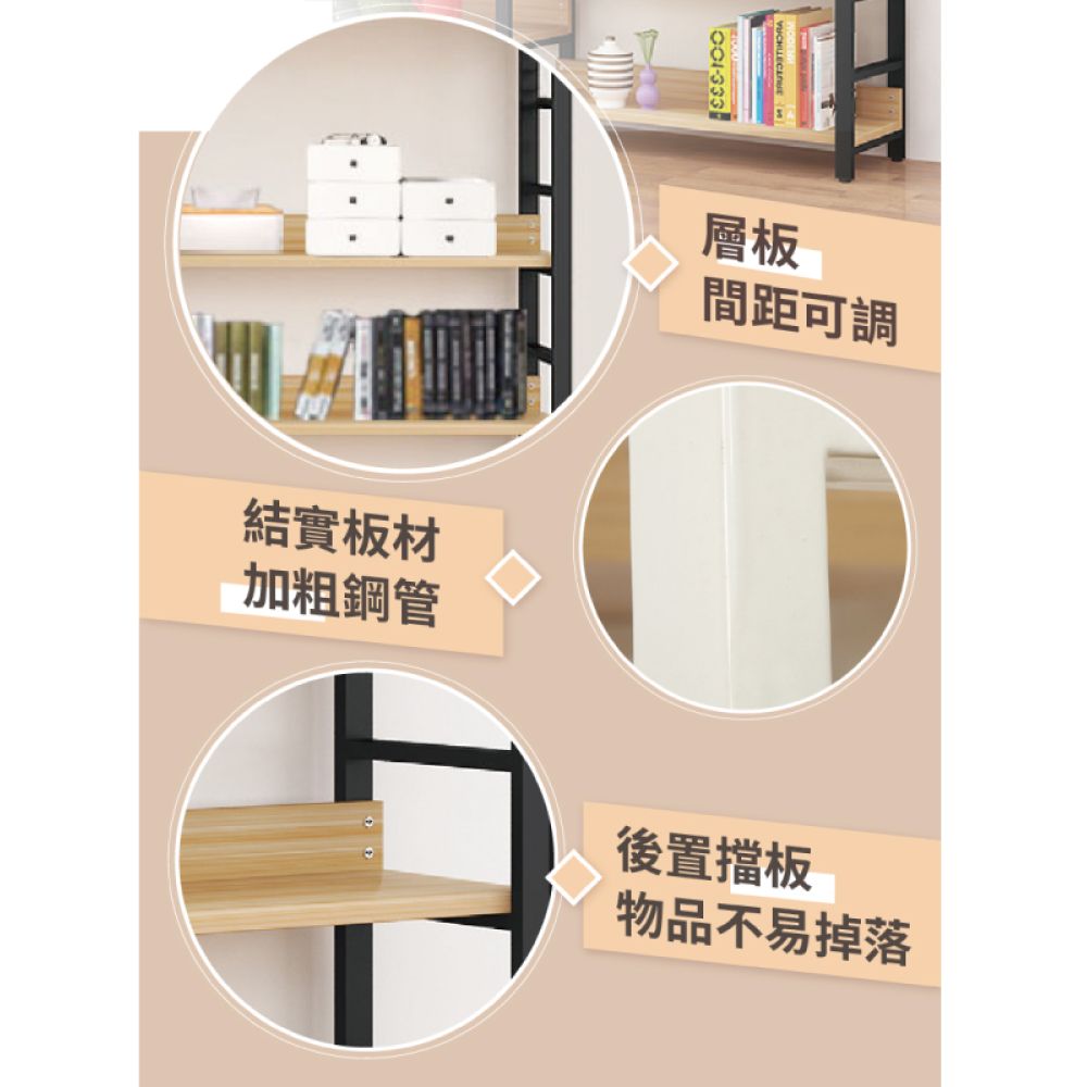【慢慢家居】層板可調 - 高品質多功能五層落地置物架 (80x30x182cm)
