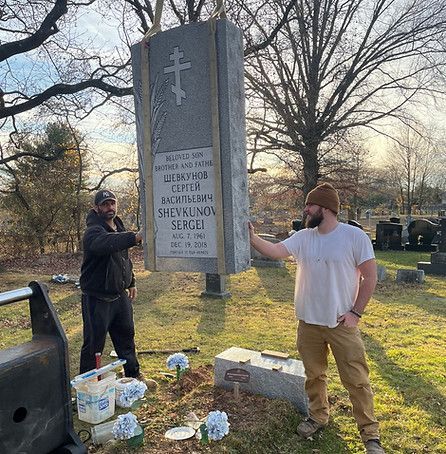 tomb stone installation