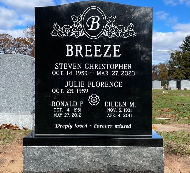 an installed tombstone