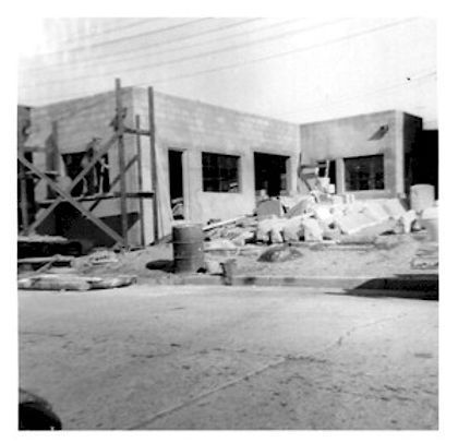 old photo of Shevchenko Monuments building being constructed