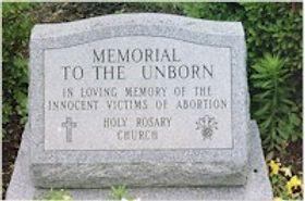 A granite memorial to the unborn, the innocent victims of abortion. Set in  Holy Cross Cemetery in Perth Amboy, NJ.