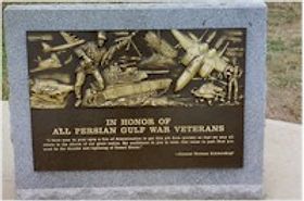 A bronze memorial plaque honoring Persian Gulf Veterans.