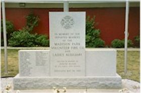 A civic memorial honoring fallen firefighters. 