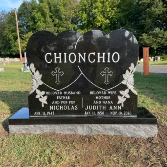 double heart shaped memorial