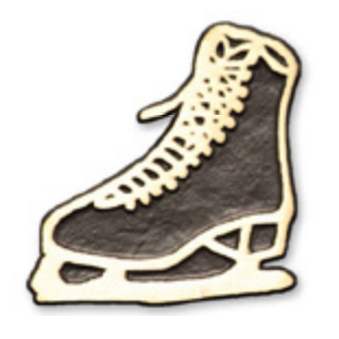 Figure skate icon, cream-colored outline, black boot.