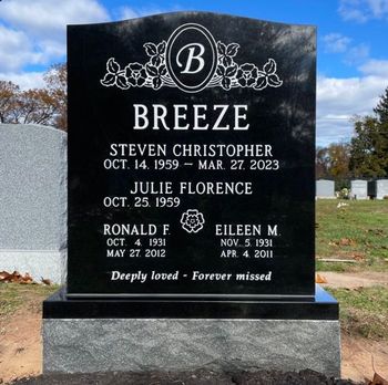 A gravestone for steven christopher and julie florence