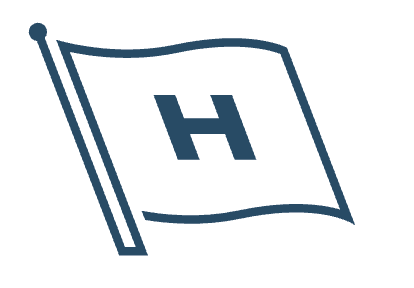 Flagg med en blå «H».
