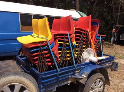 Stack of Chairs On Trailer — Secondhand furniture & clothes in Raleigh, NSW